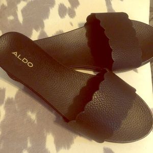 Aldo black flat sandals